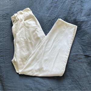 Zara White Mom-Jean paper-bag jeans - Sz M